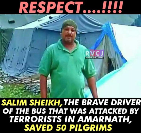 Meet The Real Hero Saleem! Here's How This Bus Driver Saved 50 Lives In Amarnath Terror Attack! - RVCJ Media