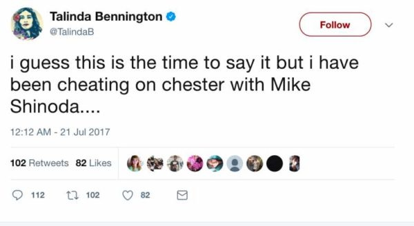 Someone Hacked Twitter Account Of Chester Bennngton's Wife & Tweeted Really Disgusting Things! - RVCJ Media