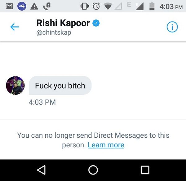 Rishi Kapoor Once Again Abused A Woman Badly On DM! Angry Users Are Reporting Him On Twitter - RVCJ Media