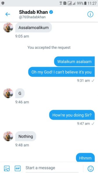 Girl Tweeted Screenshots Of Shadab Khan Flirting With Her. Here's The Truth - RVCJ Media