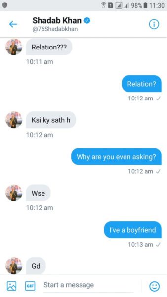 Girl Tweeted Screenshots Of Shadab Khan Flirting With Her. Here's The Truth - RVCJ Media