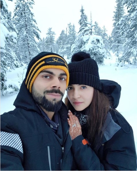 Virat & Anushka Shared First Honeymoon Selfie In Snow & Twitter Can’t Stop Making Jokes On It - RVCJ Media