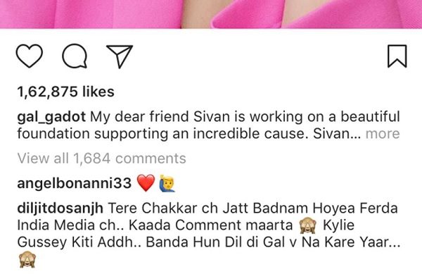 Diljit Commented On Gal Gadot’s Pic & Said Kylie Is Angry With Him For Calling Gal A Punjaban - RVCJ Media