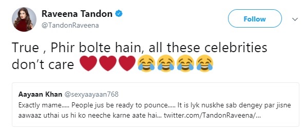 Raveena Tandon Tweeted On Mumbai Smog & Haters Tried To Troll Her. She Gave Them Kickass Reply - RVCJ Media