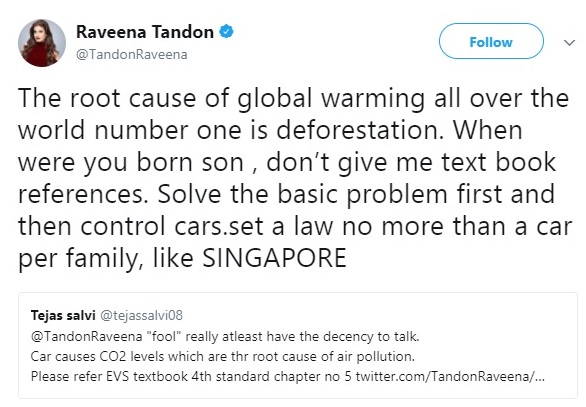 Raveena Tandon Tweeted On Mumbai Smog & Haters Tried To Troll Her. She Gave Them Kickass Reply - RVCJ Media