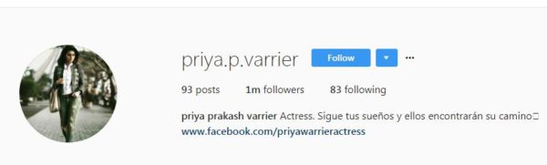 Priya Reaches 1 Million Followers On Instagram In Record Breaking Time - RVCJ Media