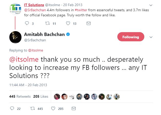 Did Amitabh Buy Fake Followers? This Old Conversation Of Big B Has Left Everyone Confused - RVCJ Media