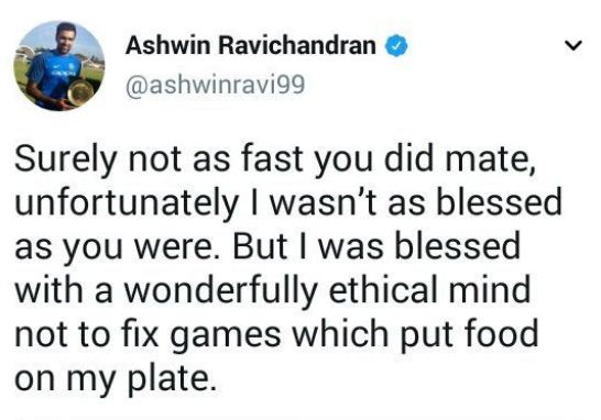 Gibbs Trolled Ashwin For His Speed. Ashwin Gave A Befitting Match-Fixing Reply - RVCJ Media