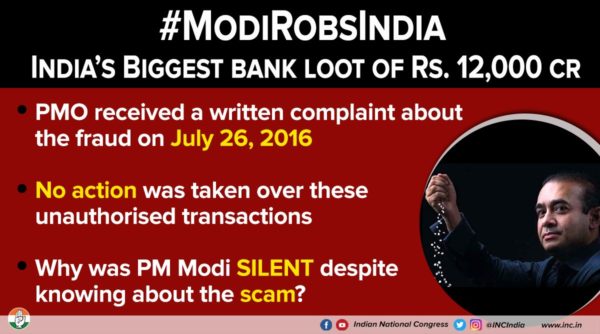 Congress Alleges PM Modi Robbed India & He Knew About Nirav Modi Scam. Check Out Tweets - RVCJ Media