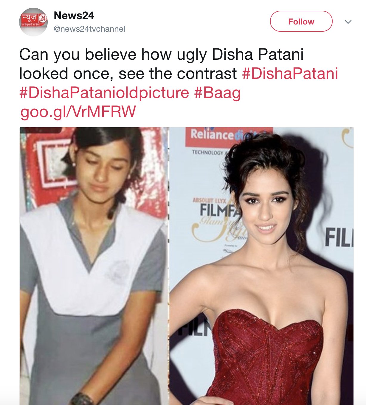 Disha Patani Was Called Ugly By A News Channel. They Got Trolled And Had To Delete The Tweet - RVCJ Media