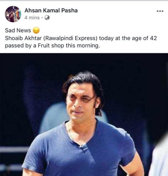 Man Tried To Troll Shoaib Akhtar By Spreading His Death Rumour. Shoaib Gave It Back To Him In Style - RVCJ Media