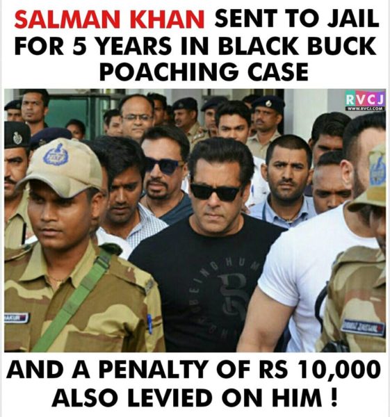 Final Verdict Out. Salman Khan Gets 5 Years Of Jail - RVCJ Media