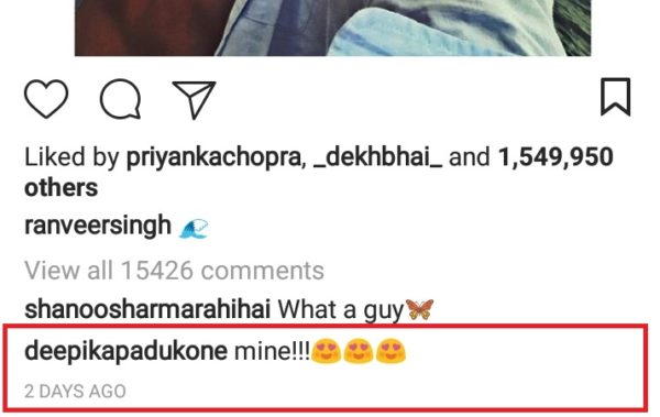 Deepika Padukone's Comment On Ranveer Singh's Pic Is Too Romantic To Miss - RVCJ Media