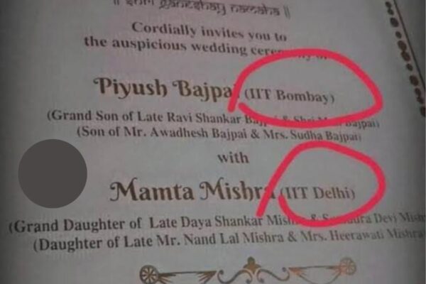 “Rank Not Written?” Couple Trolled For Mentioning IIT Delhi & IIT Bombay In Their Wedding Card - RVCJ Media