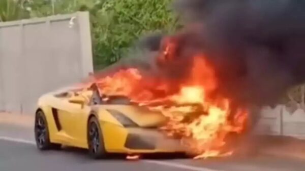 Lamborghini Worth Rs.1 Crore Set On Fire In Hyderabad Over Money Dispute Between Two People - RVCJ Media